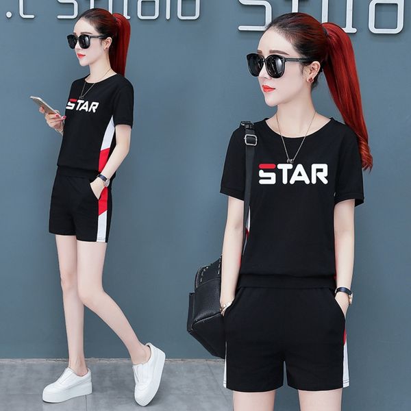 

lfgln summer suit women's spring and sports new korean sportswearshorts loose short-sleeved sportswear style sportswearshorts fashionab, Gray