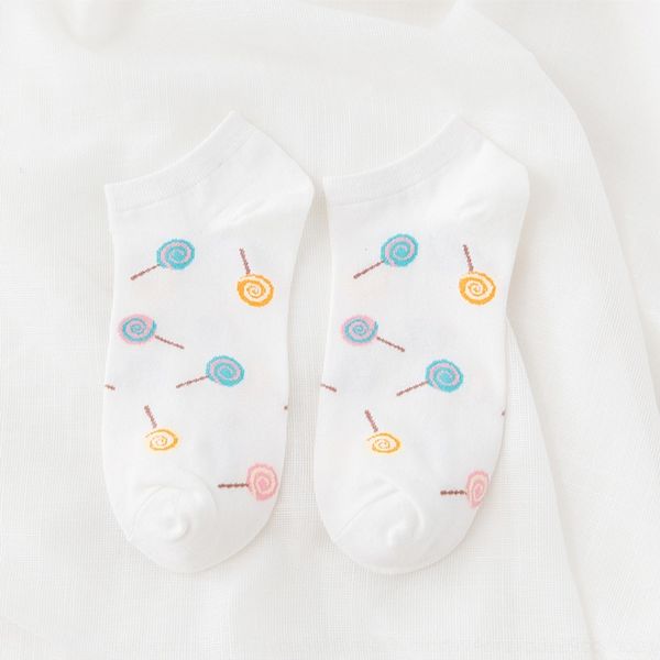 

awjwh socks sweet lady lady korean comfortable and breathable lollipop boat lollipop boat sockswomen korean sweet cotton cotton sockswomen s, Black