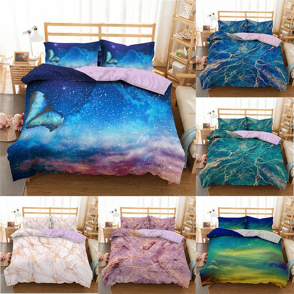 

zeimon new 3d printed bedding set beautiful starry sky marble duvet cover with pillowcase quilt cover set queen king size