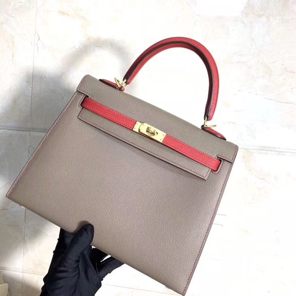 

customized brand purse half handmade quality 2tones 25cm epsom leather wax thread gold and silver hardware wholesale price message me for
