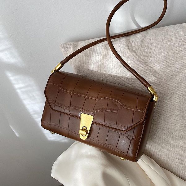 

original design high-end handbags autumn/winter new fashion shoulder bag underarm bag crocodile pattern square width: 22cm