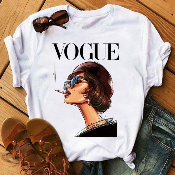 

new t shirts women fashion graphic print harajuku vogue feamle t shirts casual short sleeves tees women clothing, White