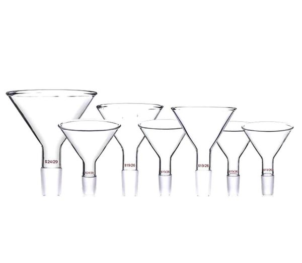 

lab supplies diameter 60/80/90/100mm joint #14 #19 #24 #29 glass powder conical funnel teaching glassware