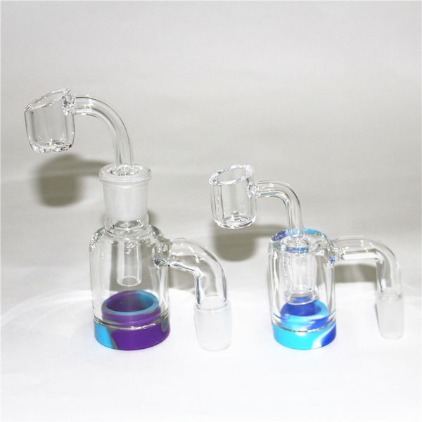 narghilè Glass Ash Catcher 14mm 18mm 3.2 pollici Mini Bong Pyrex spesso Clear Bubbler Ashcatcher 45 90 gradi