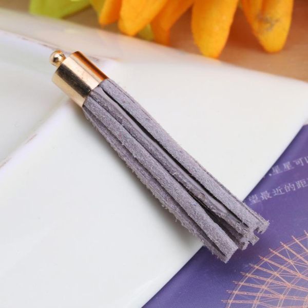 

20pcs faux leather trim tassel diy earrings jewelry accessories craft fringe garment sewing decor metal hat tassels pendant 50mm h jllips