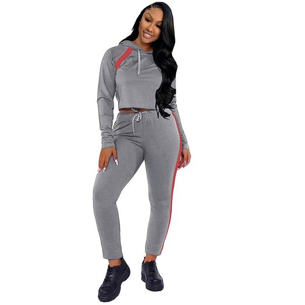 

spring autumn sweatsuits for women hoodies tracksuit jogger women 2 piece set fashion suit casual two piece outfits for, Gray