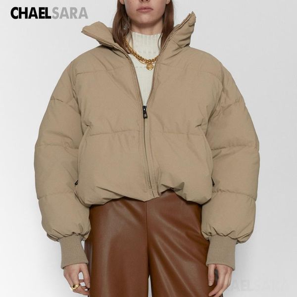 

winter thick warm parka coat women solid jacket outwear female casual loose short parkas, Black