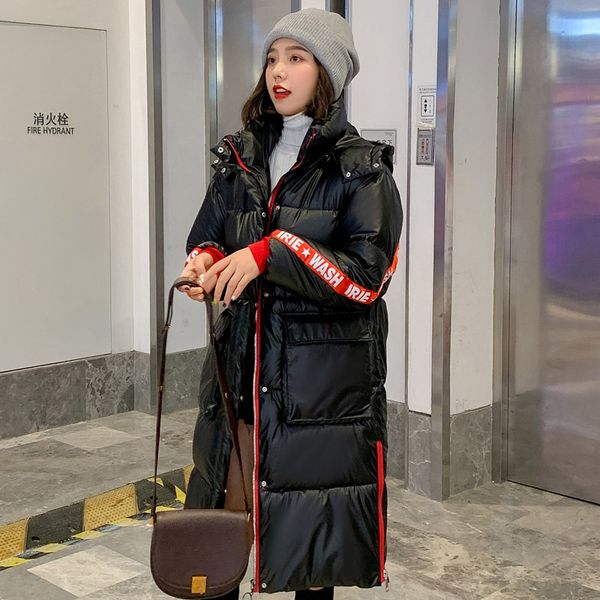 

2021 newstylish winter jacket women long hooded two big pockets female outwear warm thicken coat arrival ks8a, Black