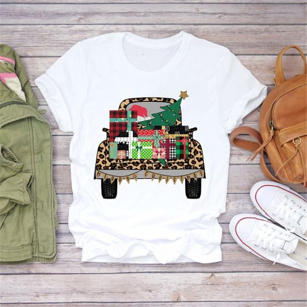 

2020 short sleeve t shirt christmas gifts truck print female tshirts graphic tees for women clothes t-shirt t-shirts, White