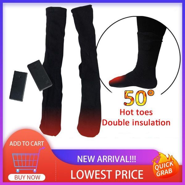 

sports socks 50 degree heated boot feet foot warmer electric heater rechargable winter equipment 1, Black