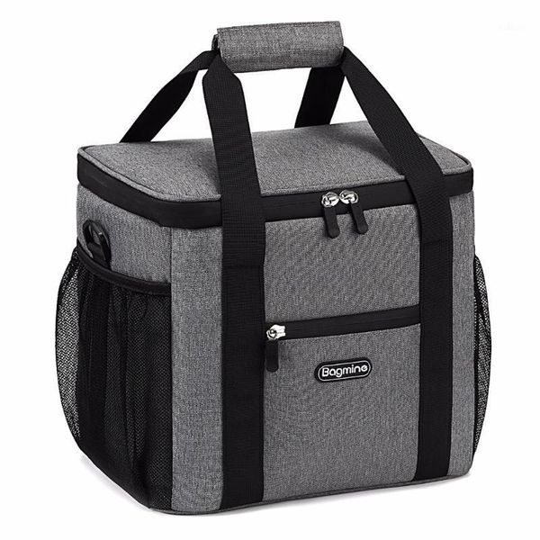 

2-way cooler lunch bag insulated tote bags for outdoor camping picnic bbq fresh keeping1