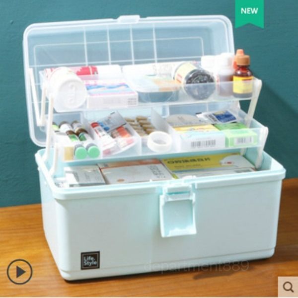 

a-amedical box household large capacity first aid box medical multi-layer emergency storage family medicine