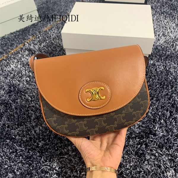 

genuine leather women's new winter old flower saddle arc de triomphe postman versatile one shoulder messenger bag