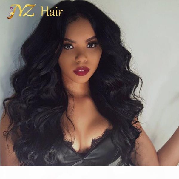 

jyz 130% density loose curly full lace human hair wigs malaysian virgin lace front wigs loose wave human hair wigs with baby hair, Black;brown