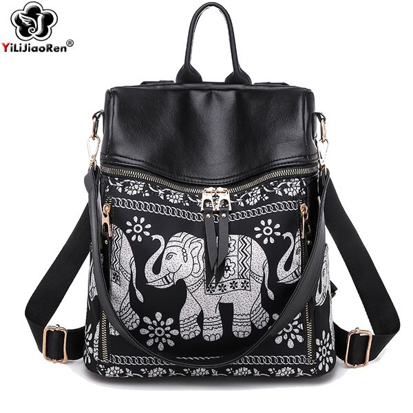 

hbp fashion elephant pattern backpack female waterproof oxford backpack large capacity bookbag simple shoulder bags for women 2019