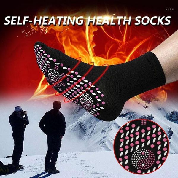 

2020 new tourmaline self heating magnetic socks comfortable and breathable winter ski fitness thermal sport socks1, Black
