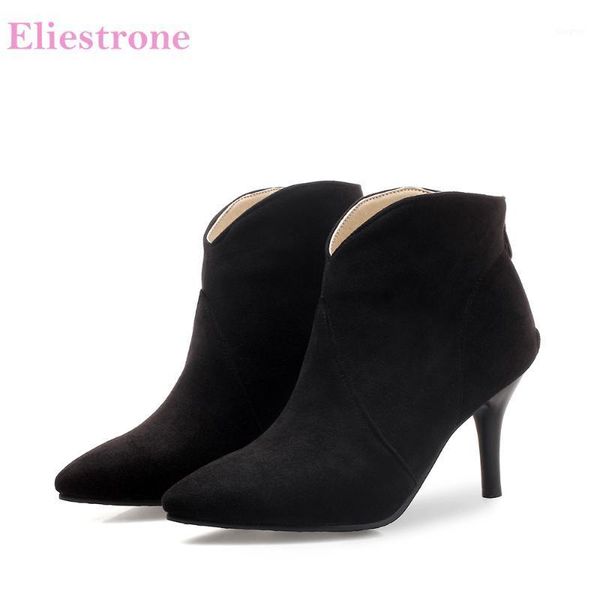 

boots brand quality winter yellow black women ankle riding lady shoes high heels ac2092 plus big size 10 32 43 461