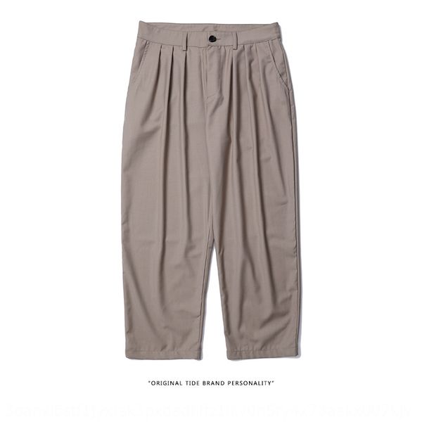 

vertical line korean chic handsome bf pantswo pants wide leg pantsloose fall feeling wide leg pants simple casual straight tube men's a, Blue