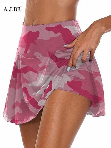 

summer casual camouflage print women's trouser skirt fashion slim high waist elastic belt shorts, White;black