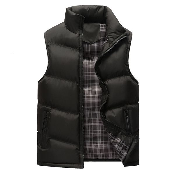 

middle-aged and elderly large size 2019 new men's stuffed cotton vest, Black;white