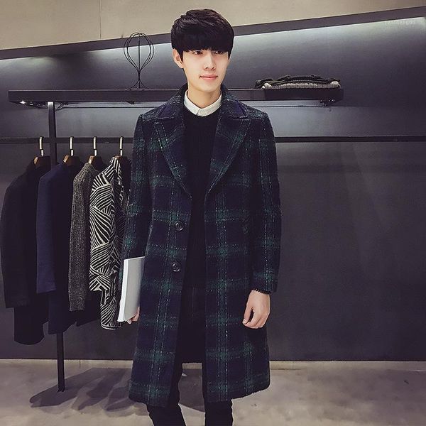 

turn down collar coat for men korean style wool coat and jacket loose men clothes 20181, Black