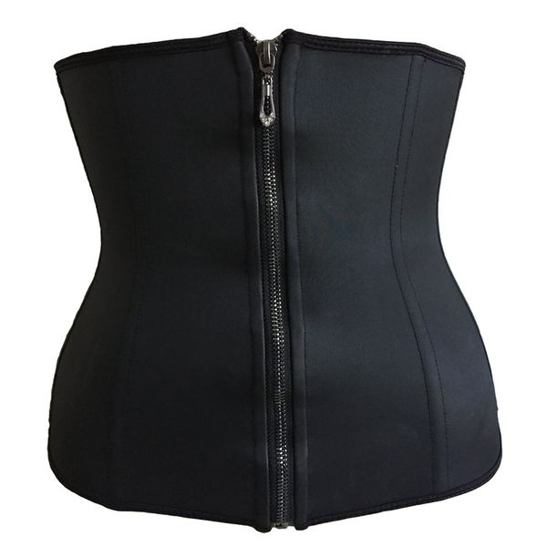 

женщины латексные талии trainer тела формирователь корсеты с zipper cincher корсет top похудения пояс black формирователи shapewear плюс раз