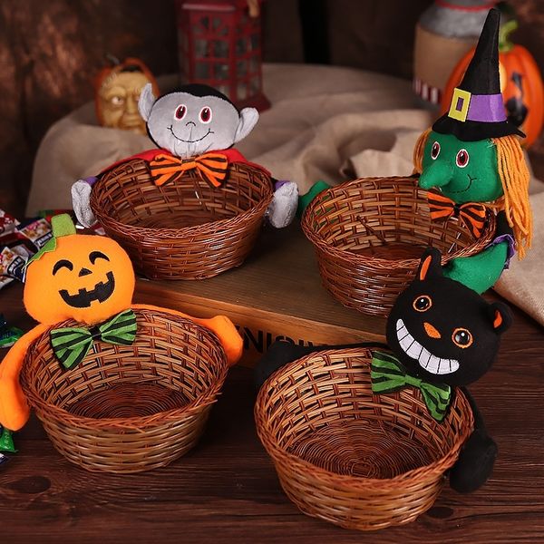 

2htc9 children's candy ktv layout creative storage woven basket halloween ktv bar fruit candyfruit basket kindergarten pumpkin candy ja
