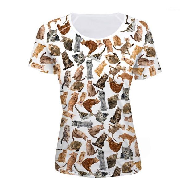 

funny many surprise thinking shorthair cats print women t shirt punk girls short sleeve tee cloth brand tshirt1, White