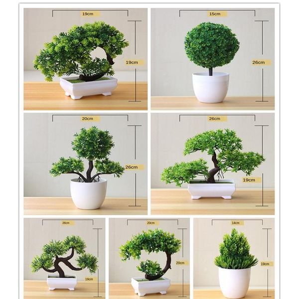 

artificial plants potted bonsai green small tree plants fake flowers potted ornaments for home garden decor party wmtson