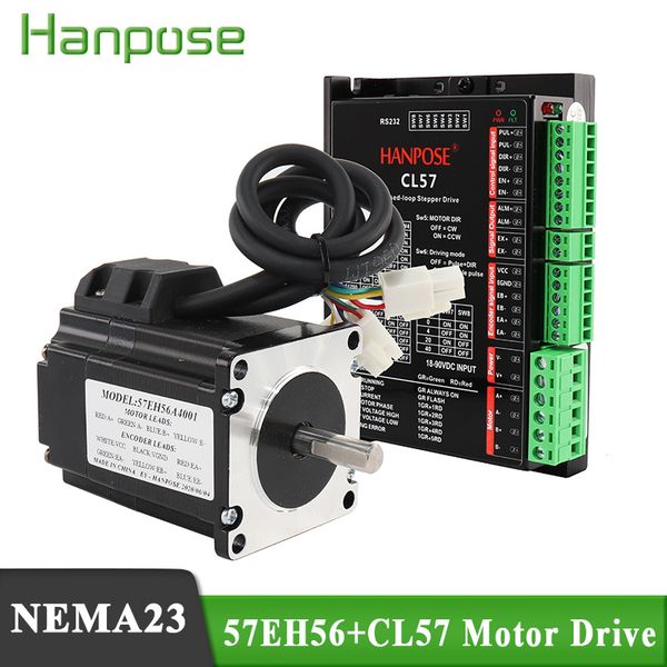 

nema23 closed loop 1.3n.m servo motor stepper motor 4a 57eh56a4001 with cl57 hybrid step-servo driver cnc controller kit