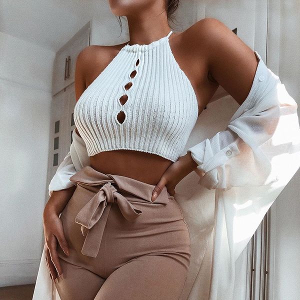 

ins net red knitted halter vest t1303 swimsuit bandage bathing suits pad