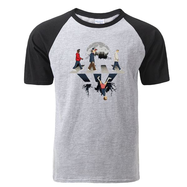 

sport fashion stranger things men's cotton t-shirts summer upside down funny mens print raglan tshirt hip hop harajuku streetwear