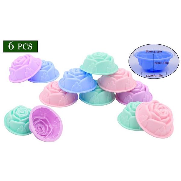 

sile cupcake mold fondant pan 3d muffin cupcake small rose shaped kitchen baking pastry tools cake decorating tools jllaum