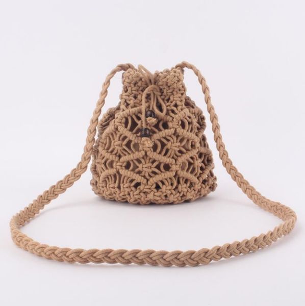 

straw bohemian beach bag women crochet crossbody ultralight small shoulder 23*20*20cm 012708, Black;red