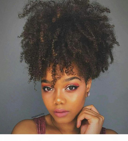 

unprocessed indian hair afro kinky curly ponytail virgin real hair ponytail hair extensions pieces(12inch, Black
