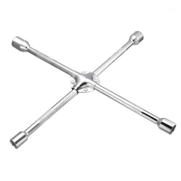 

uxcell lug wrench - 18-inch universal 4-way cross spanner with 17mm 19mm 22mm 24mm standard sockets for car tire repair1