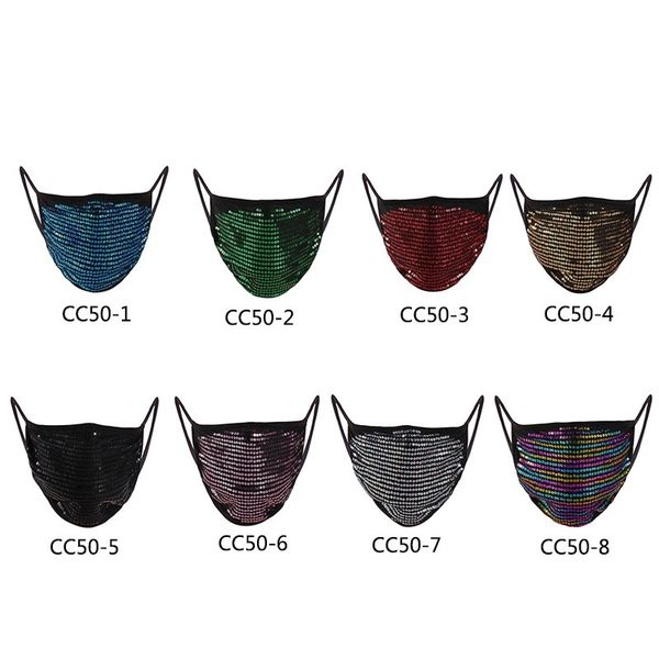 

men women dustproof gauze masks ear hanging type colour sequin personality black mouth mask 7 05jy j2