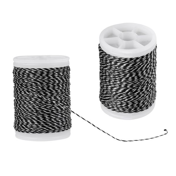 

2 pieces 110m fiber serving thread for peep nock bowstring black & white