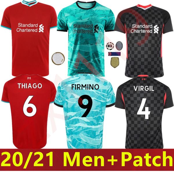 

красные 2020 2021 футбольные трикотажки домой домой 3-й м.салах фирдино тиаго virgil mane maillot de футбольные рубашки мужчины детские набо, Black;yellow