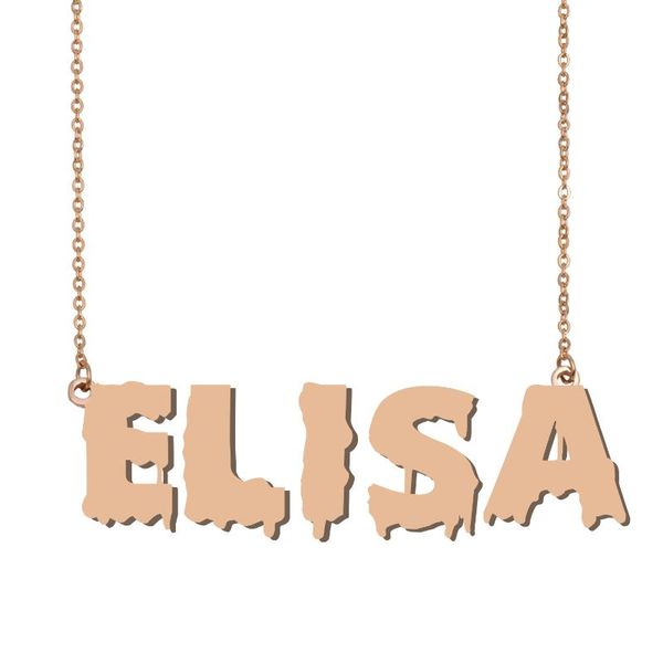 

pendant necklaces elisa name necklace , cool bloody art for halloween and santa's day jewelry gift kids boys girls, Silver