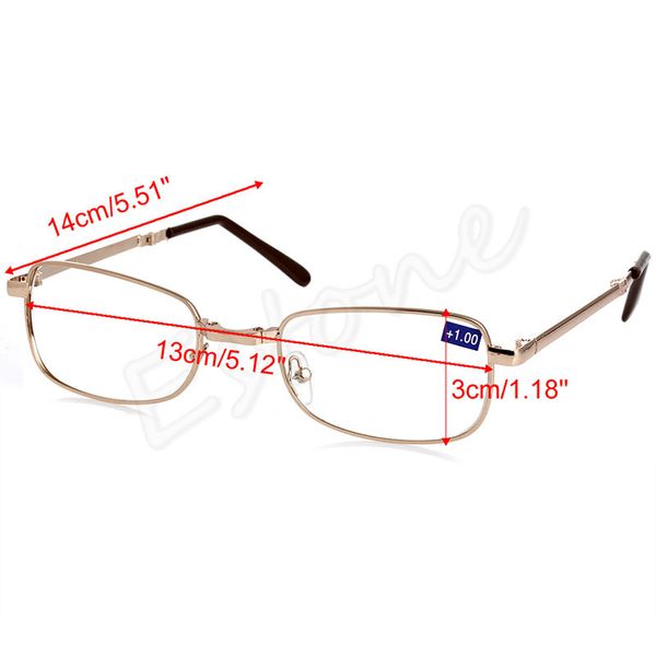 

1pc folding metal reading glasses +1.0 1.5 2.0 2.5 3.0 3.5 4.0 diopter with case