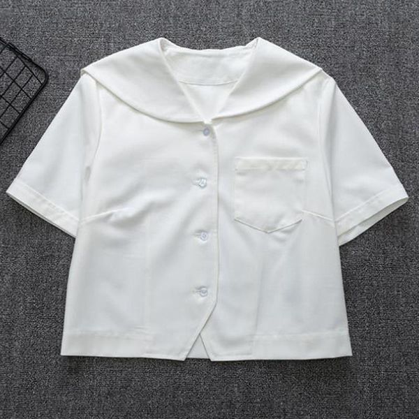 

women summer blouses shirt short sleeve solid white preppy japanese korean jk style school female shirts lapel blusas