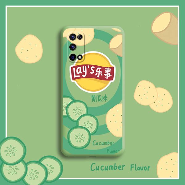 

funny potato chips suitable for realmeq2 mobile phone shell package q2pro liquid silicone realmeq2i protective cover