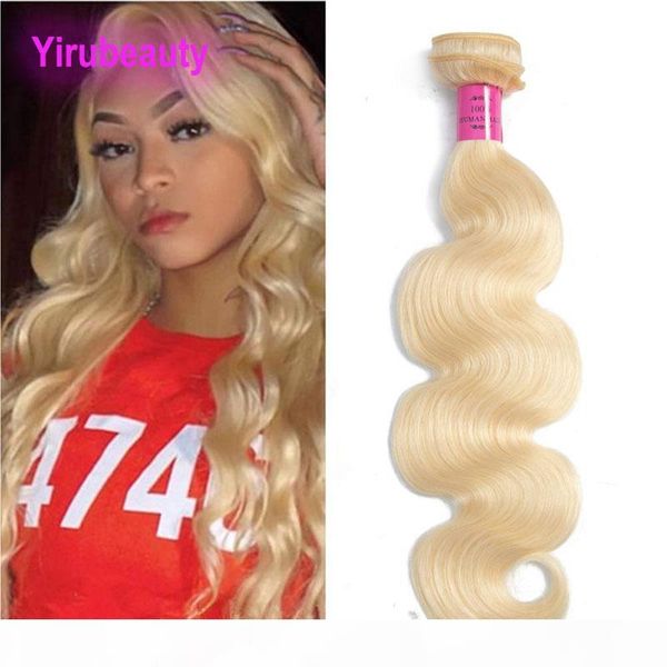 

brazilian peruvian indian virgin hair 613# blonde body wave human hair bundles 613# light color 95-105g piece full remy hair weaves, Black