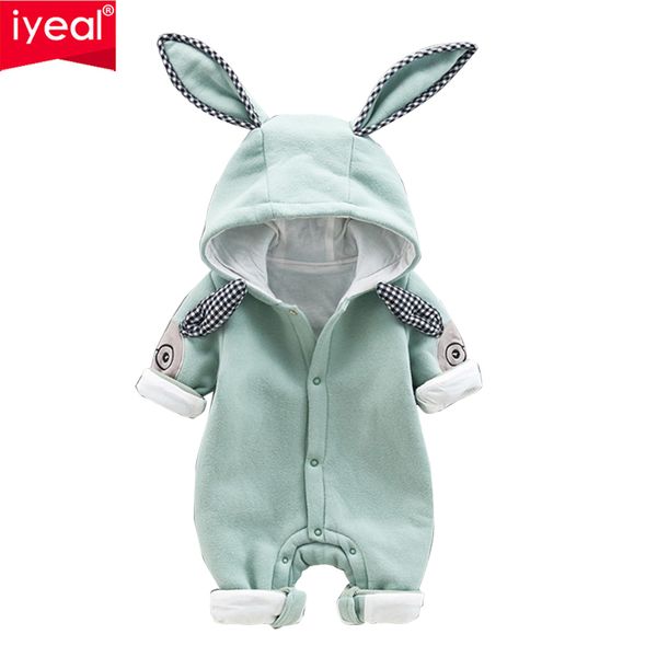 

iyeal cute rabbit ears hooded baby rompers for babies boys girls clothes newborn clothing infant jumpsuit baby outfit t200706, Blue