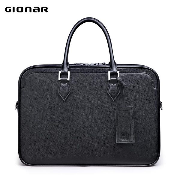 

gionar leather bag men briefcase business work handbag