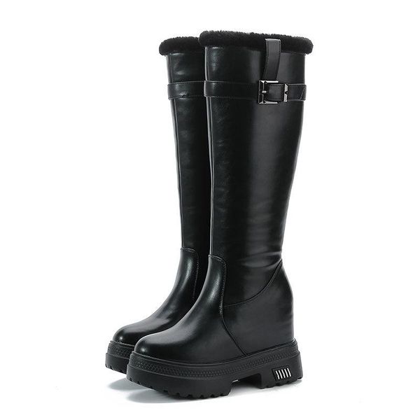 

winter black high sleeve knight's boots women's side zipper high boots british style knee