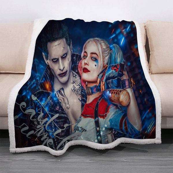 

harley quinn забавный персонаж одеяло 3d печать шерпа одеяло на кровати домашний текстиль сказочной style 04
