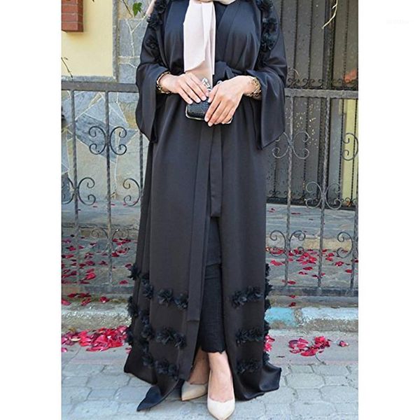 

elegant muslim robe dress dubai abaya arab turkish singapore appliques for women jilbab islamic dress clothing large size1, Red