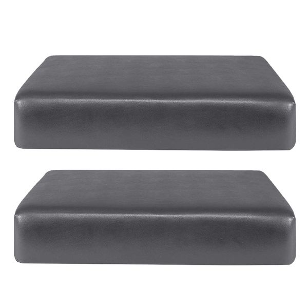 

2pcs waterproof pu leather sofa seat cushion cover protector grey_1 seater, Black